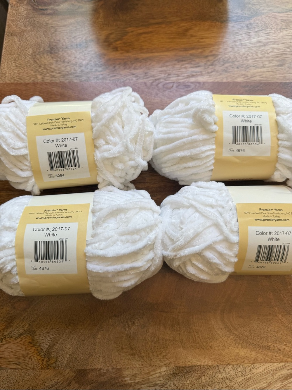 Premier Just Chenille Plush Yarn Skeins in White - Picture 4 of 6